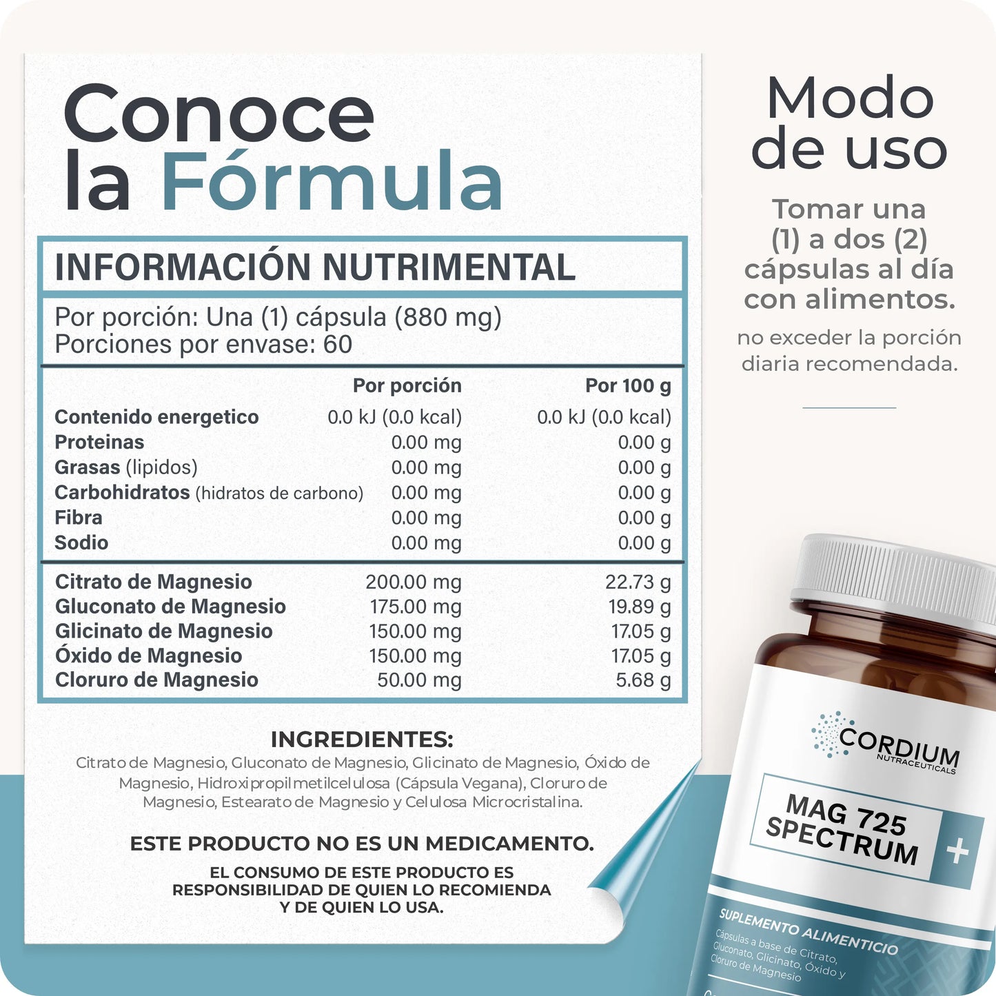 MAG 725 SPECTRUM - Magnesio Complejo con 5 Tipos