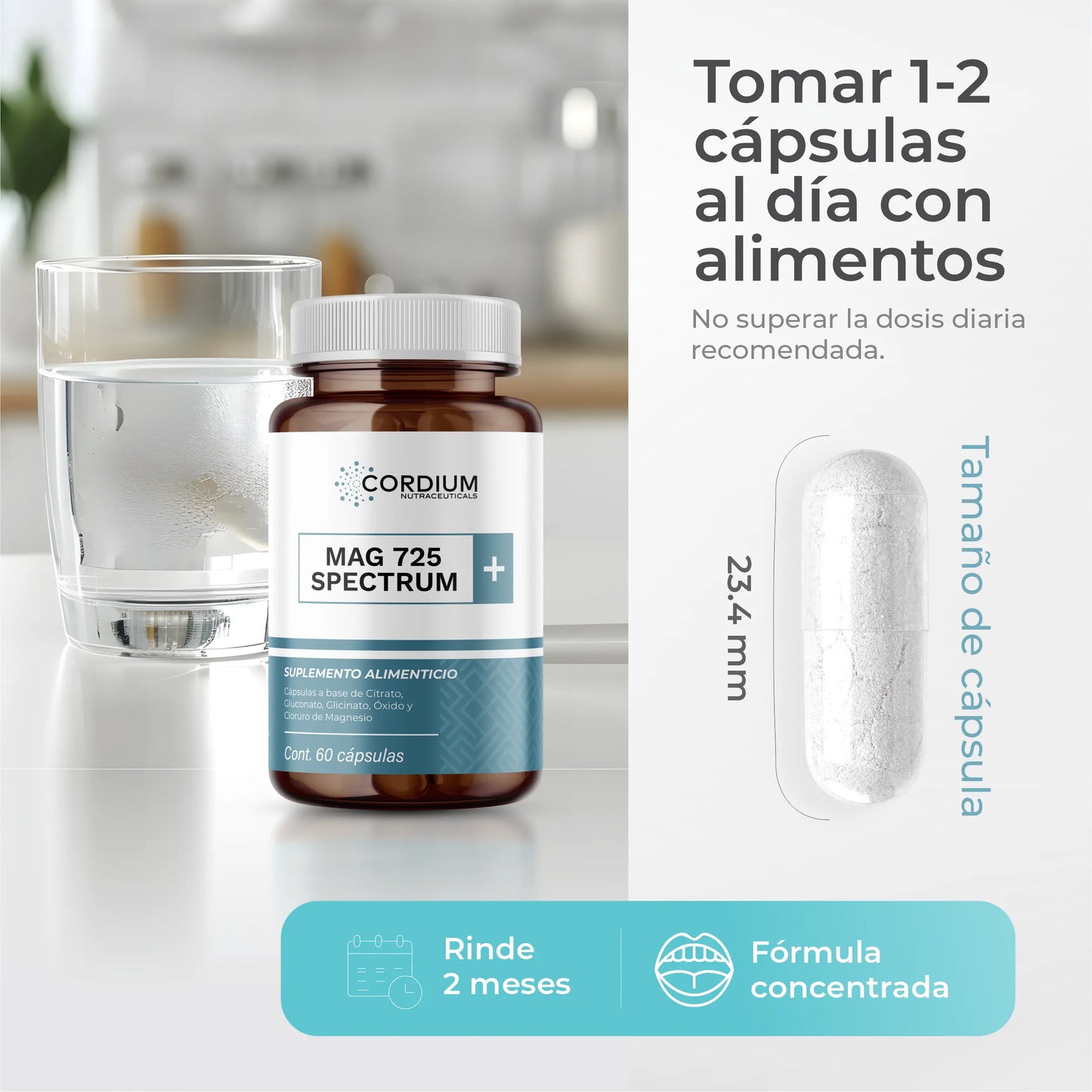 MAG 725 SPECTRUM - Magnesio Complejo con 5 Tipos