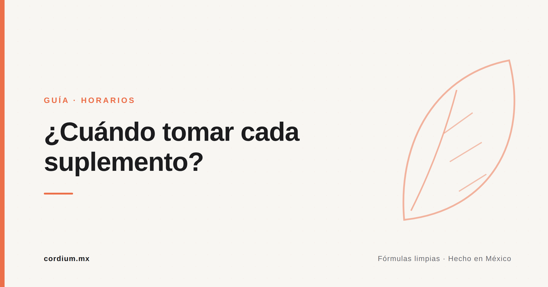 ¿Cuándo tomar cada suplemento? Tu guía de horarios